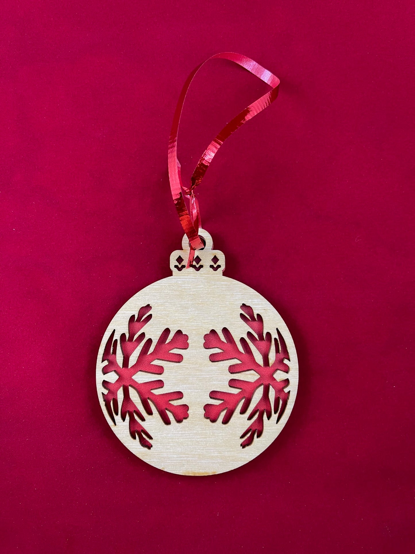 Christmas Ornament, Round, Snow Flake Pattern