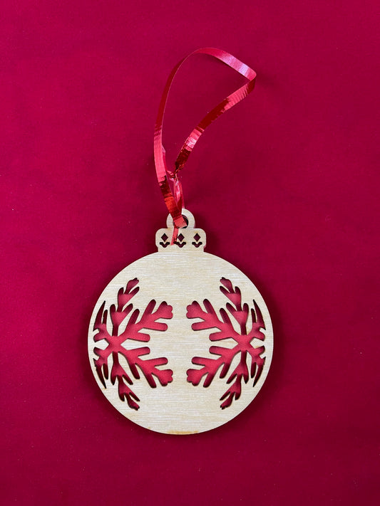 Christmas Ornament, Round, Snow Flake Pattern