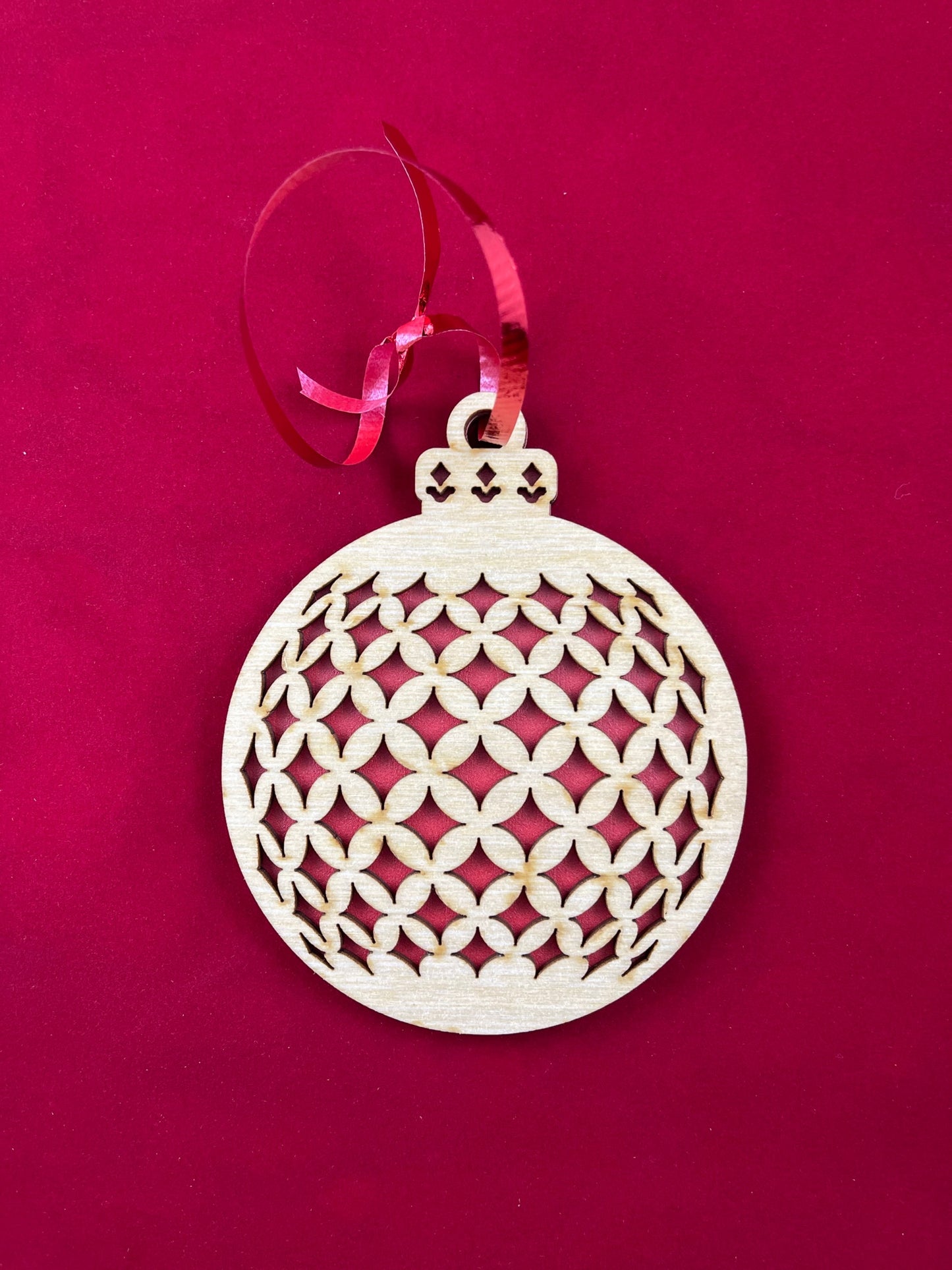 Christmas Ornament, Round, Small Diamond Pattern