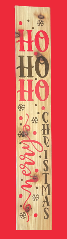 Christmas Sign, 35" Tall by 5.5" Wide. Cedar Wood